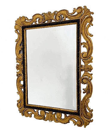 Specchio con cornice in legno dorato, '700