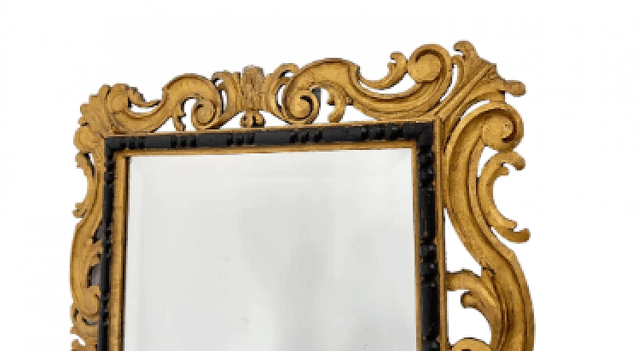 Specchio con cornice in legno dorato, '700 2