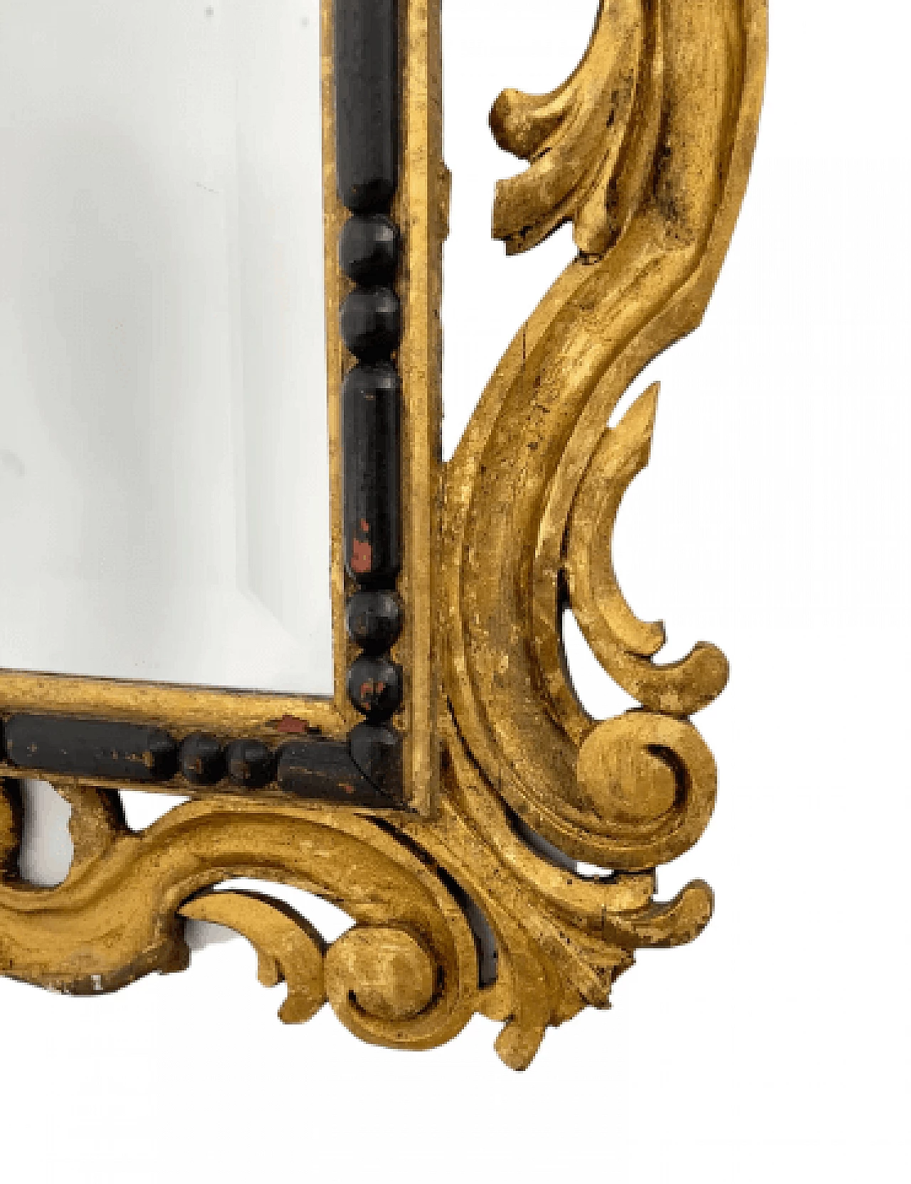 Specchio con cornice in legno dorato, '700 4