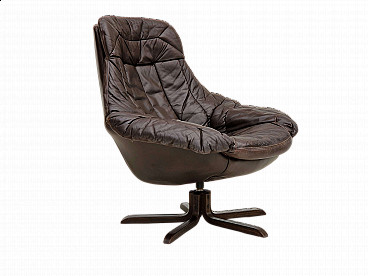 Danish Silhouette leather armchair by H.W. Klein for Bramin Møbler, 1970s
