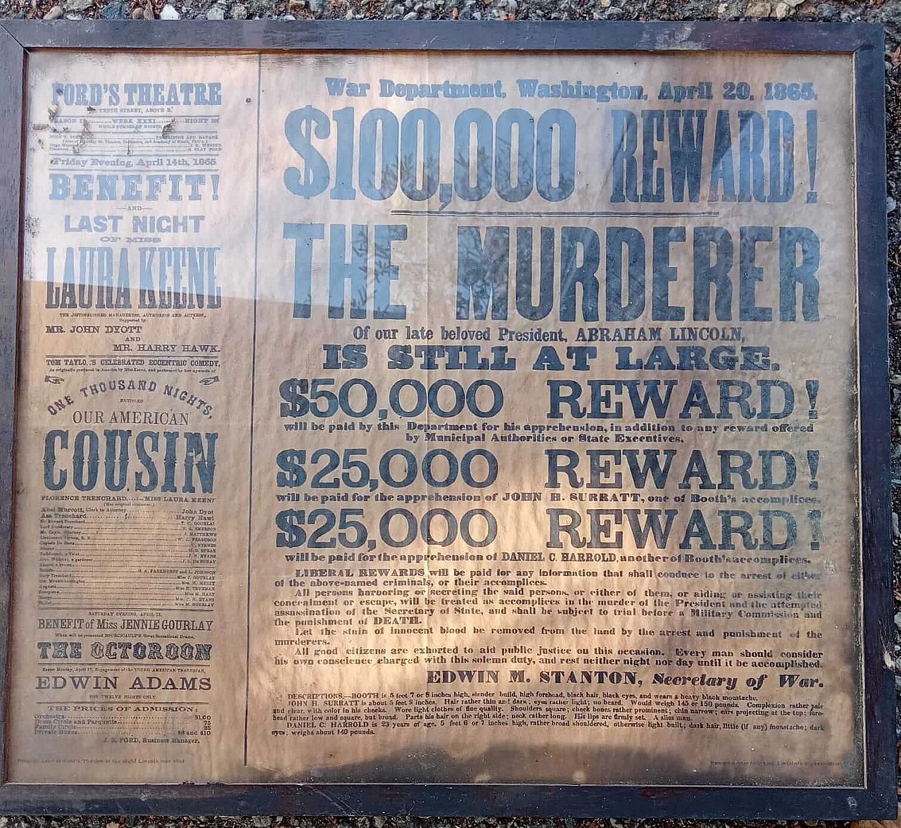 Manifesto di ricompensa per l'assassino di Abraham Lincoln, 1865 6