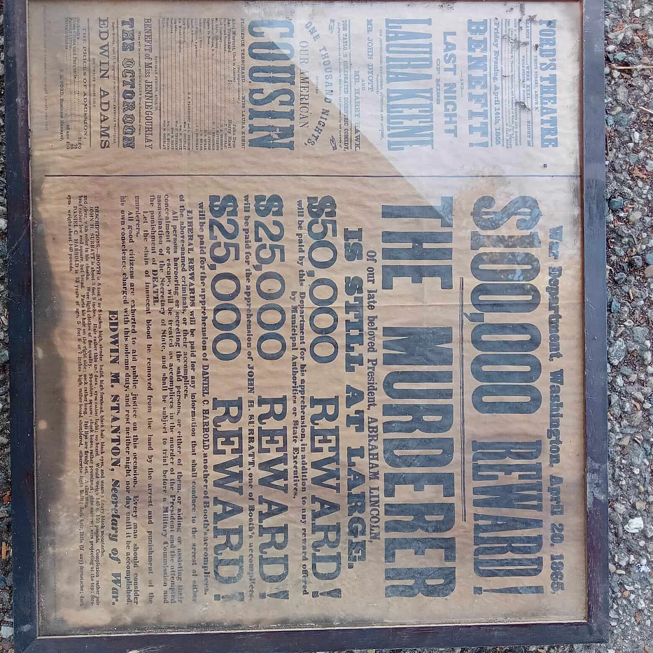 Manifesto di ricompensa per l'assassino di Abraham Lincoln, 1865 10