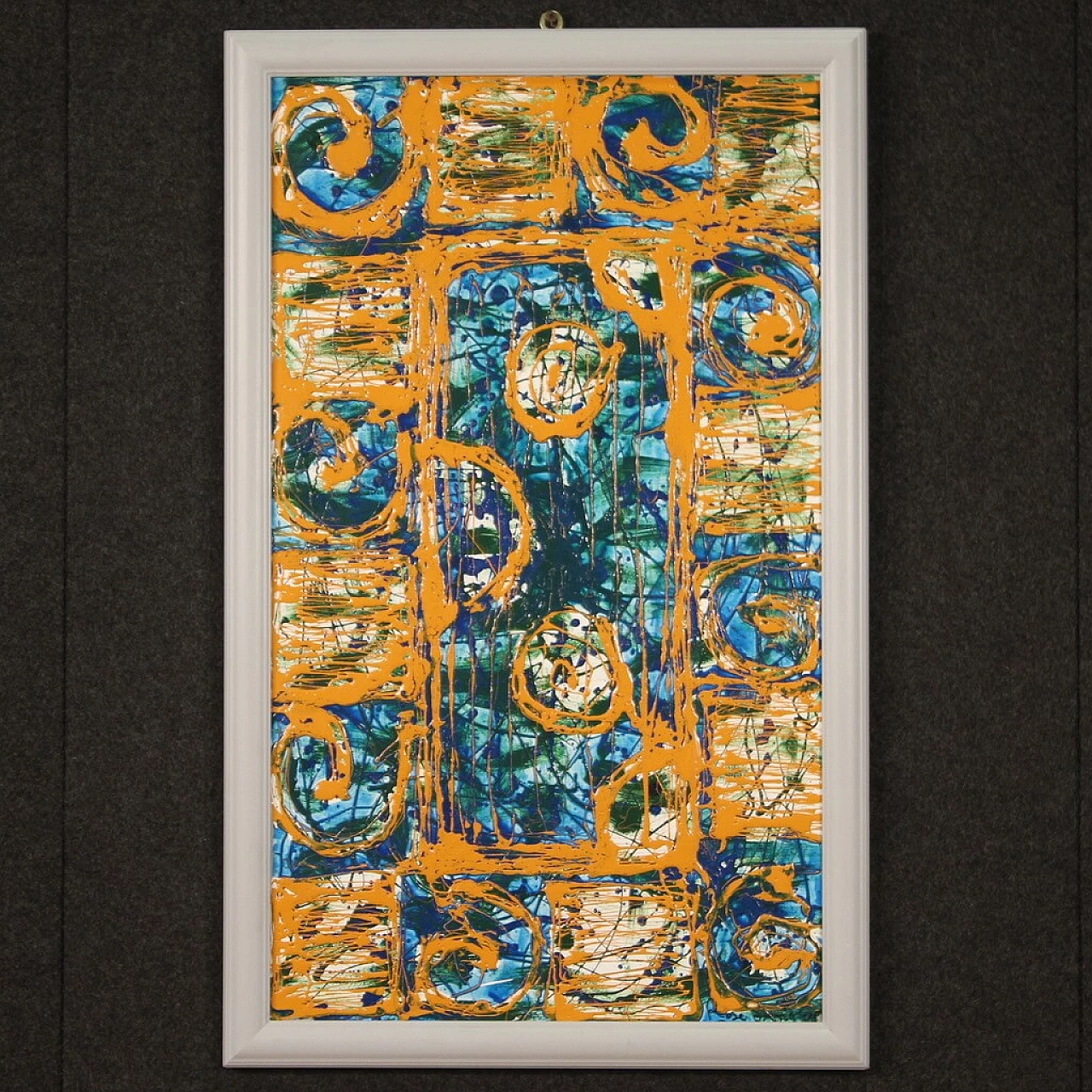 Abstract composition, mixed media painting on pressed wood, 2005 2