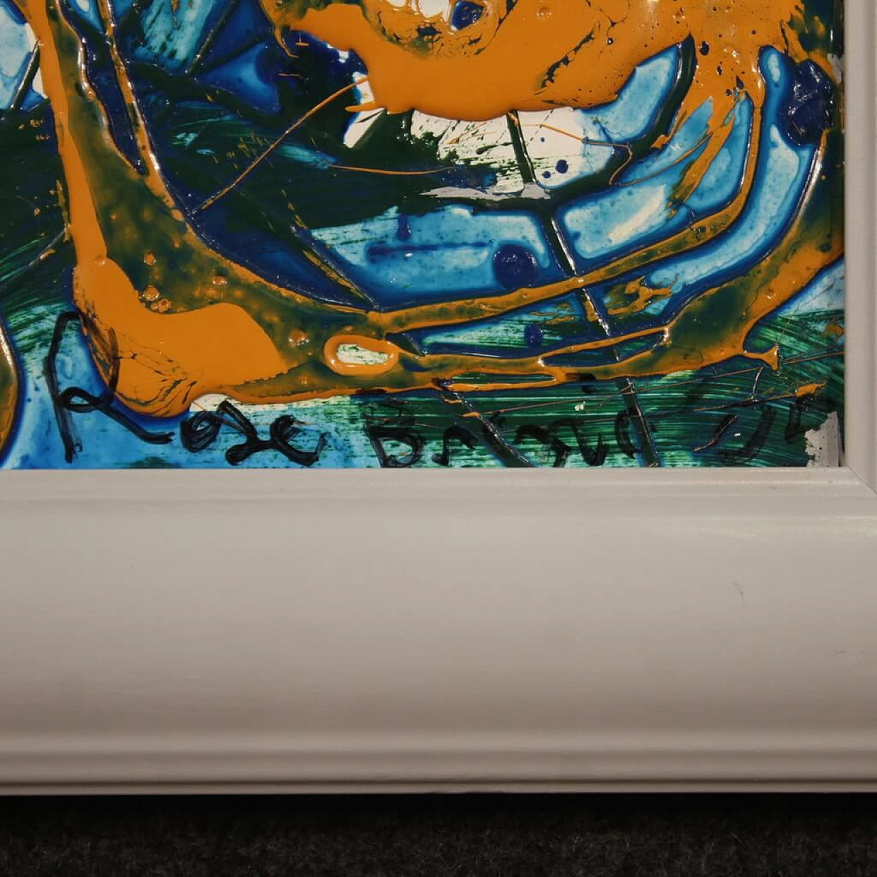 Abstract composition, mixed media painting on pressed wood, 2005 5