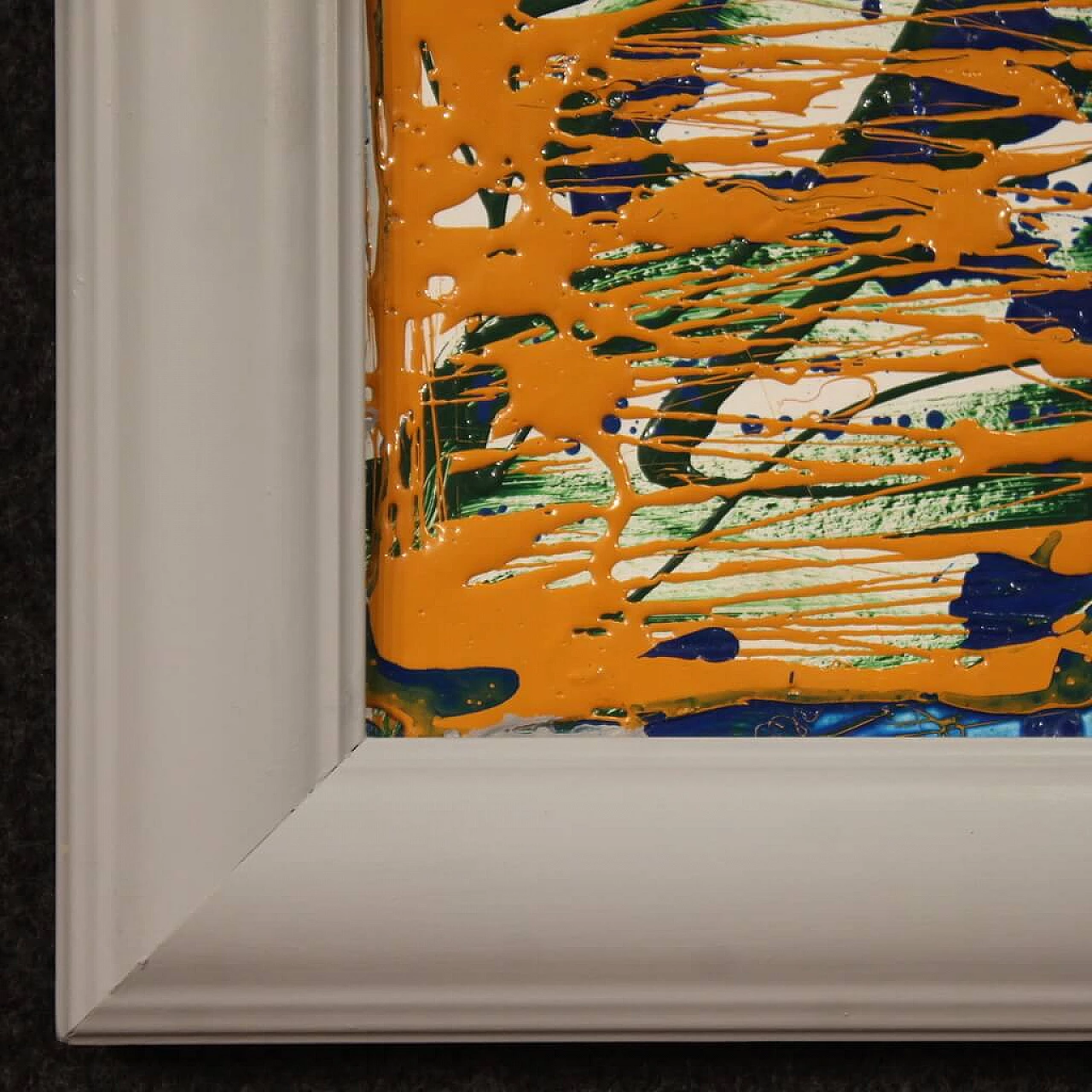 Abstract composition, mixed media painting on pressed wood, 2005 6