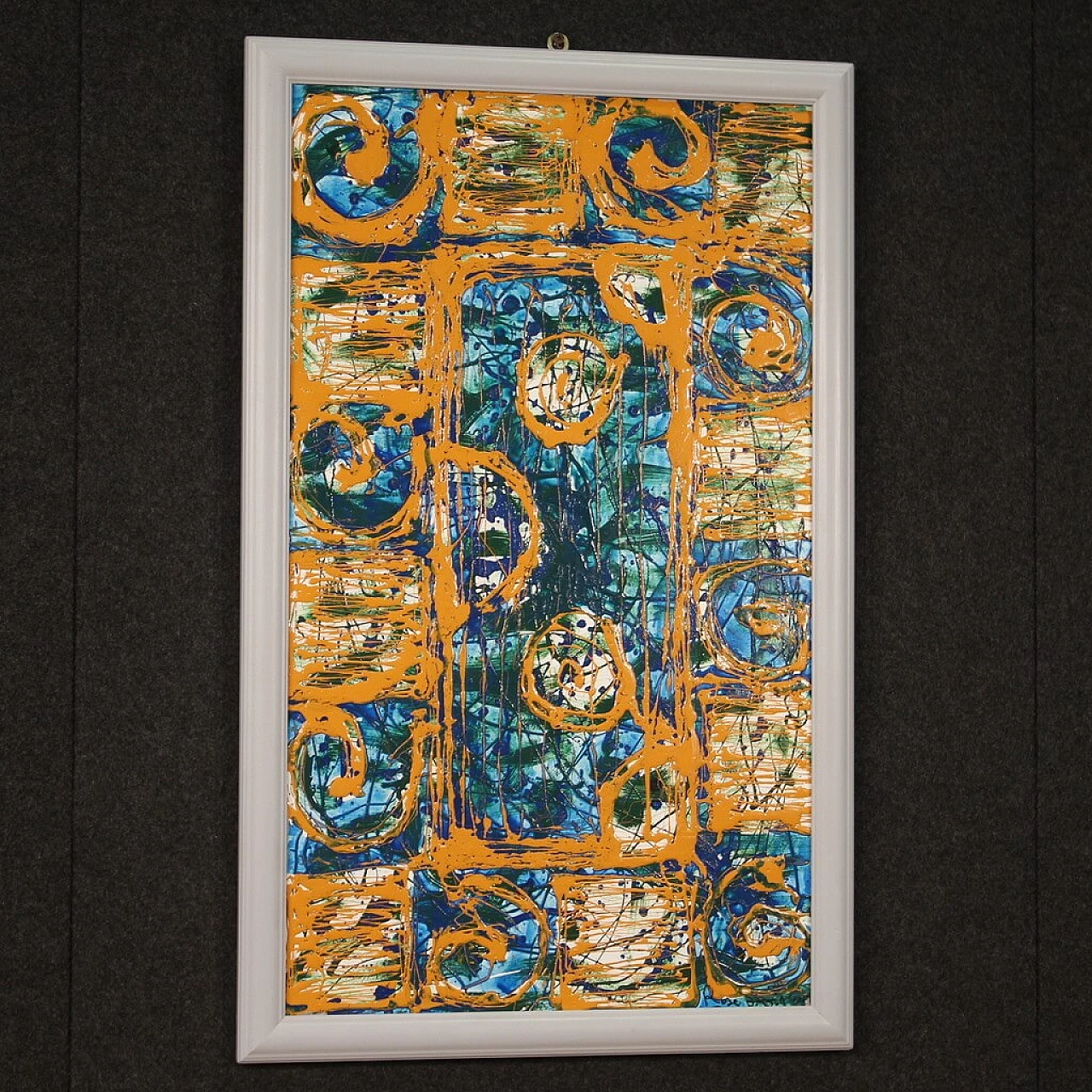 Abstract composition, mixed media painting on pressed wood, 2005 7