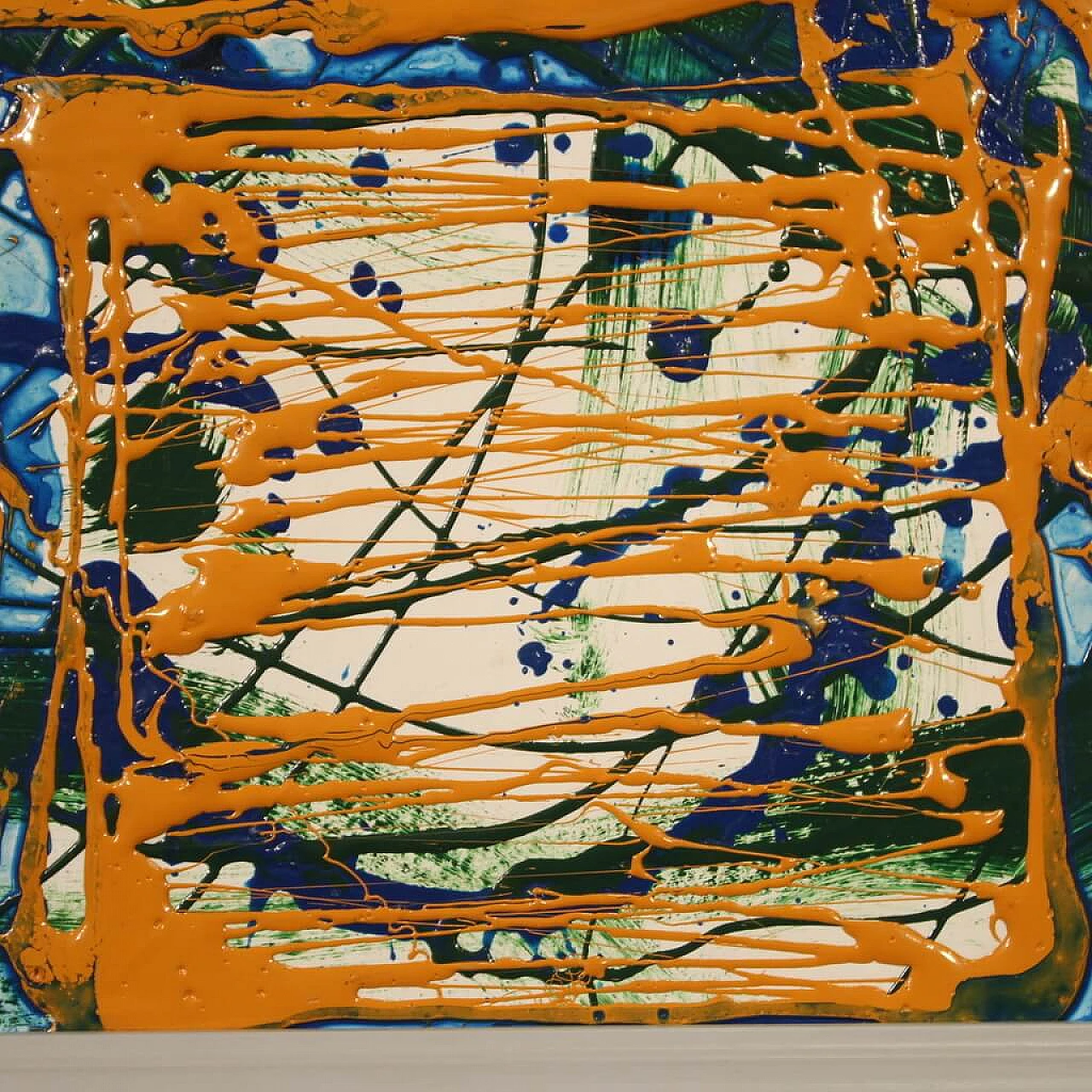 Abstract composition, mixed media painting on pressed wood, 2005 9