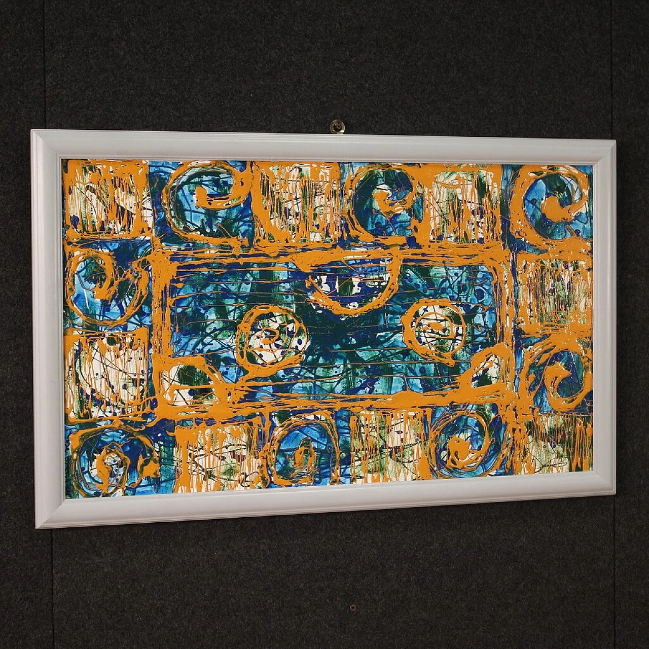 Abstract composition, mixed media painting on pressed wood, 2005 11