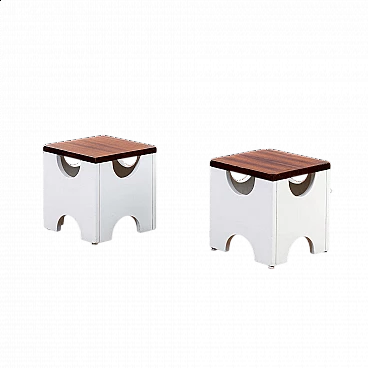 Pair of T29 Dado poufs by Ettore Sottsass for Poltronova, 1960s
