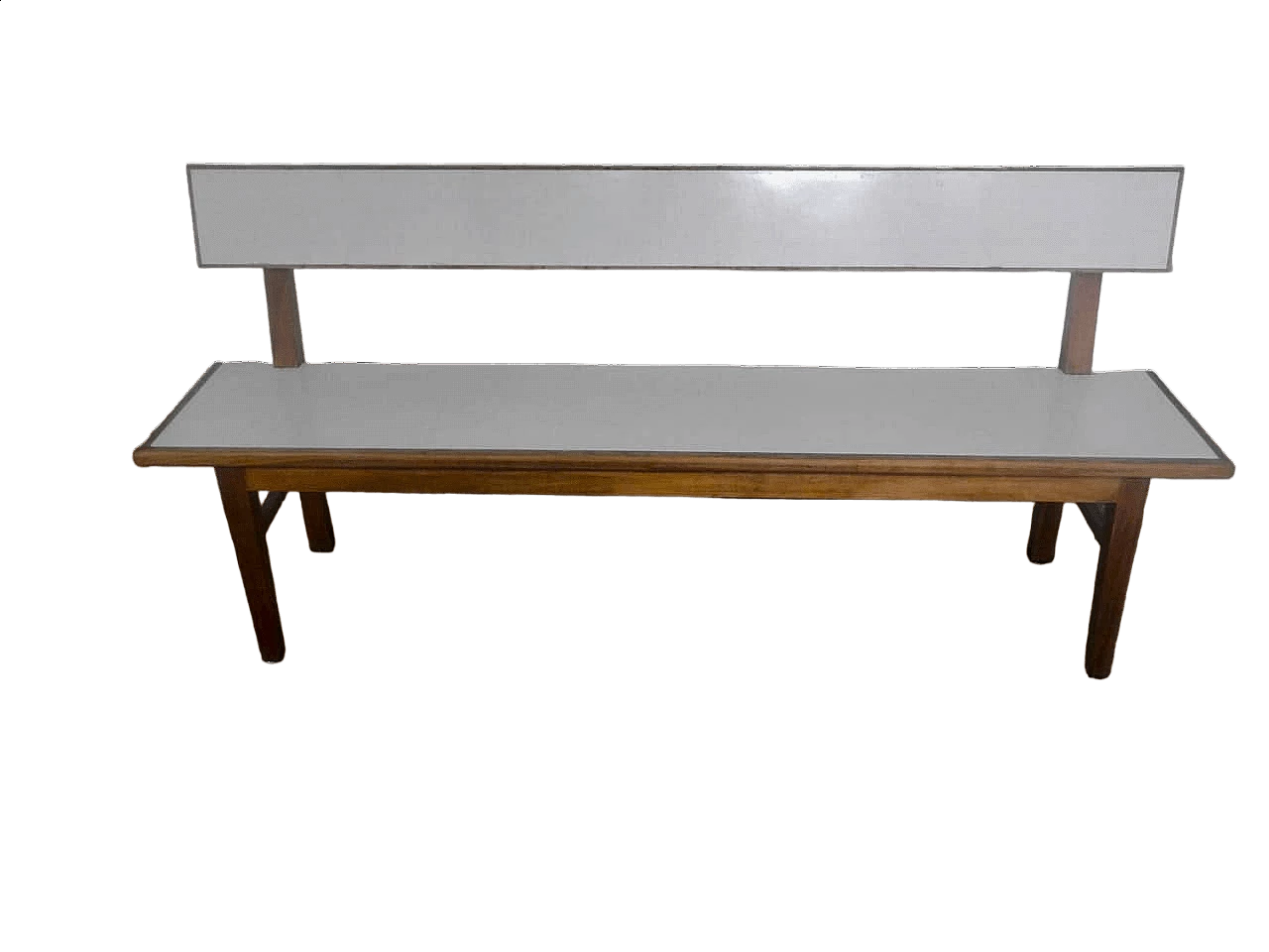 Cherry wood and formica bench, 1950s 12
