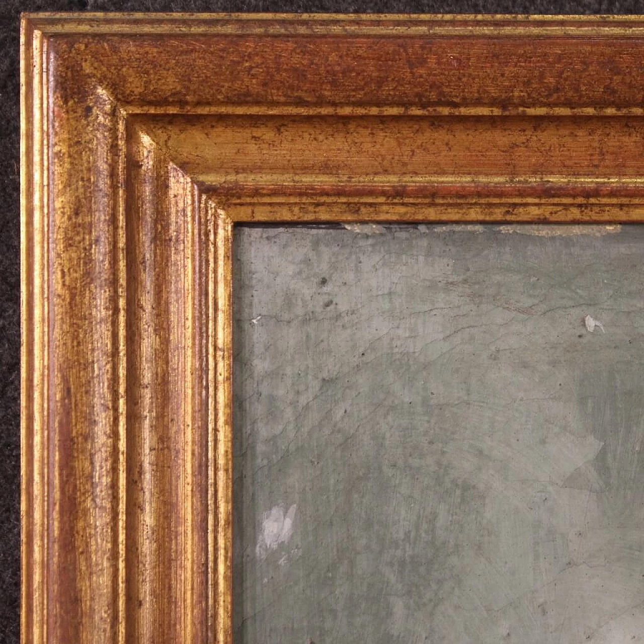 Paesaggio con figure, dipinto a tempera su carta, fine '700 5