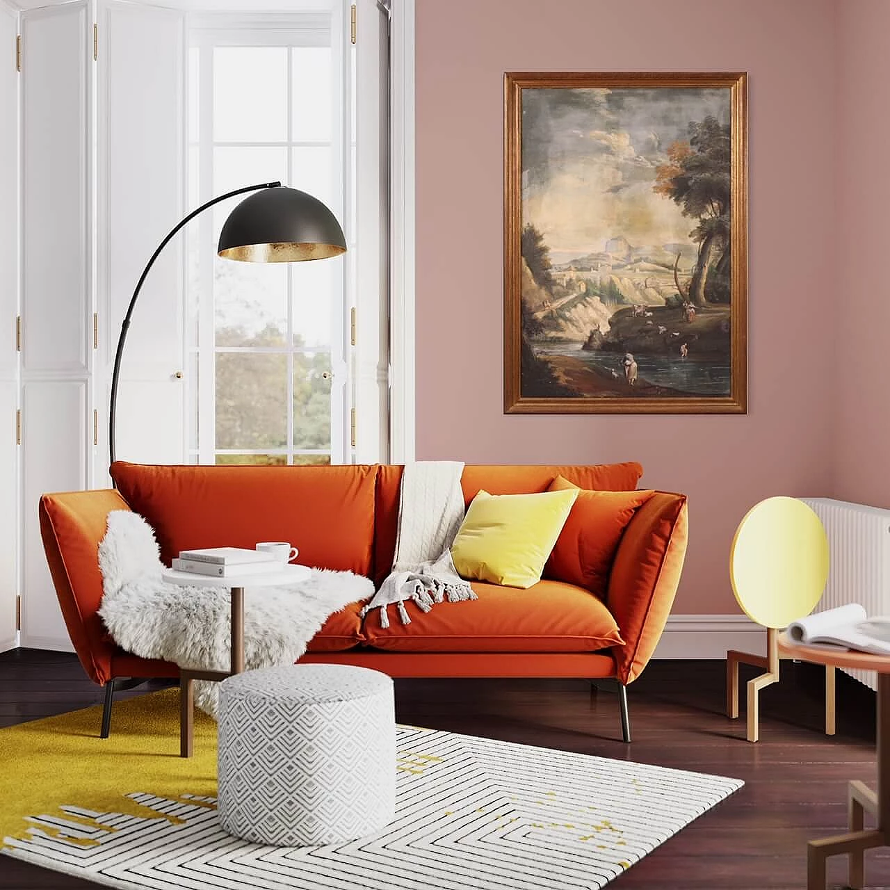 Paesaggio con figure, dipinto a tempera su carta, fine '700 15