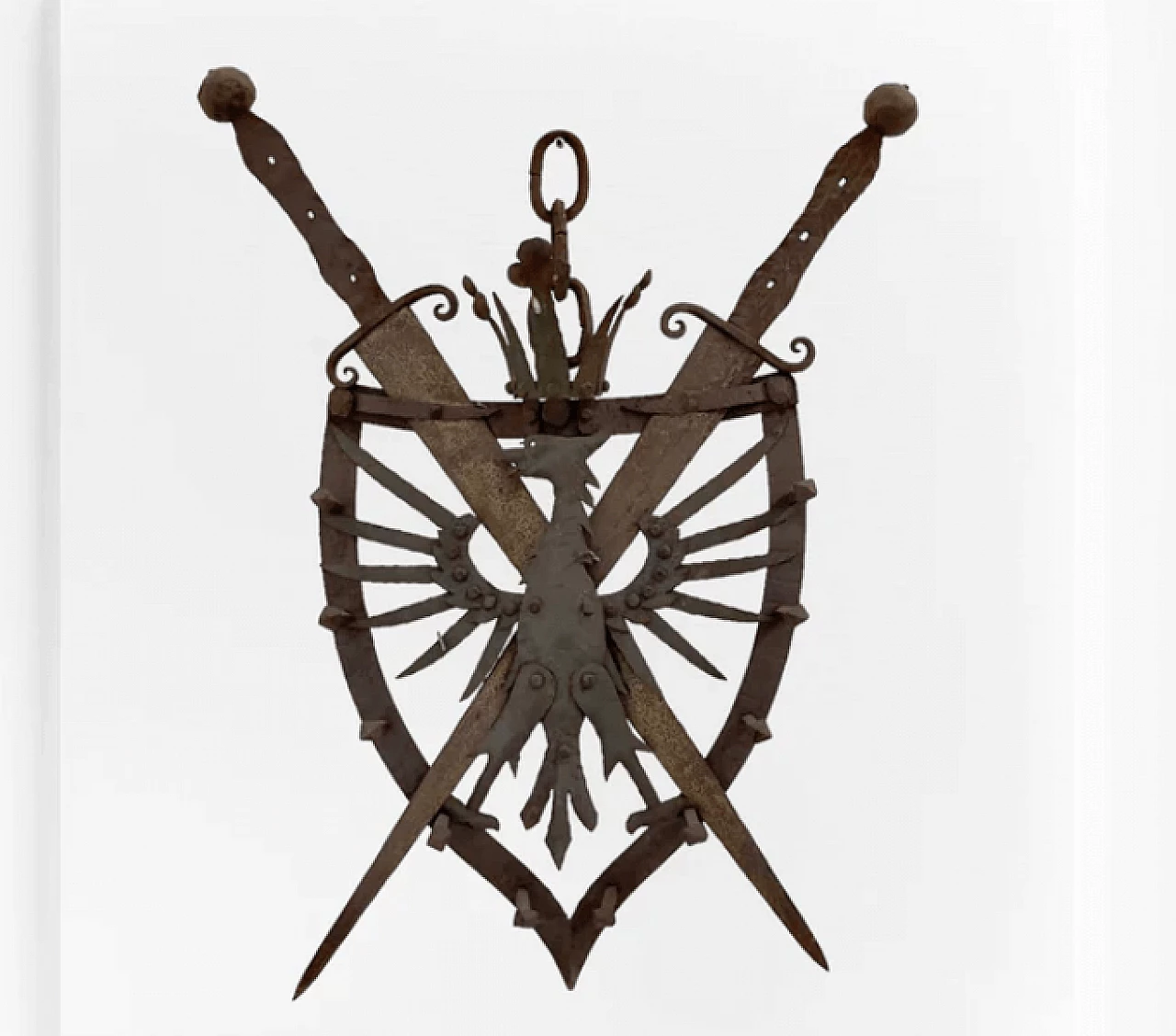 Wrought iron heraldic coat of arms, early 20th century 1