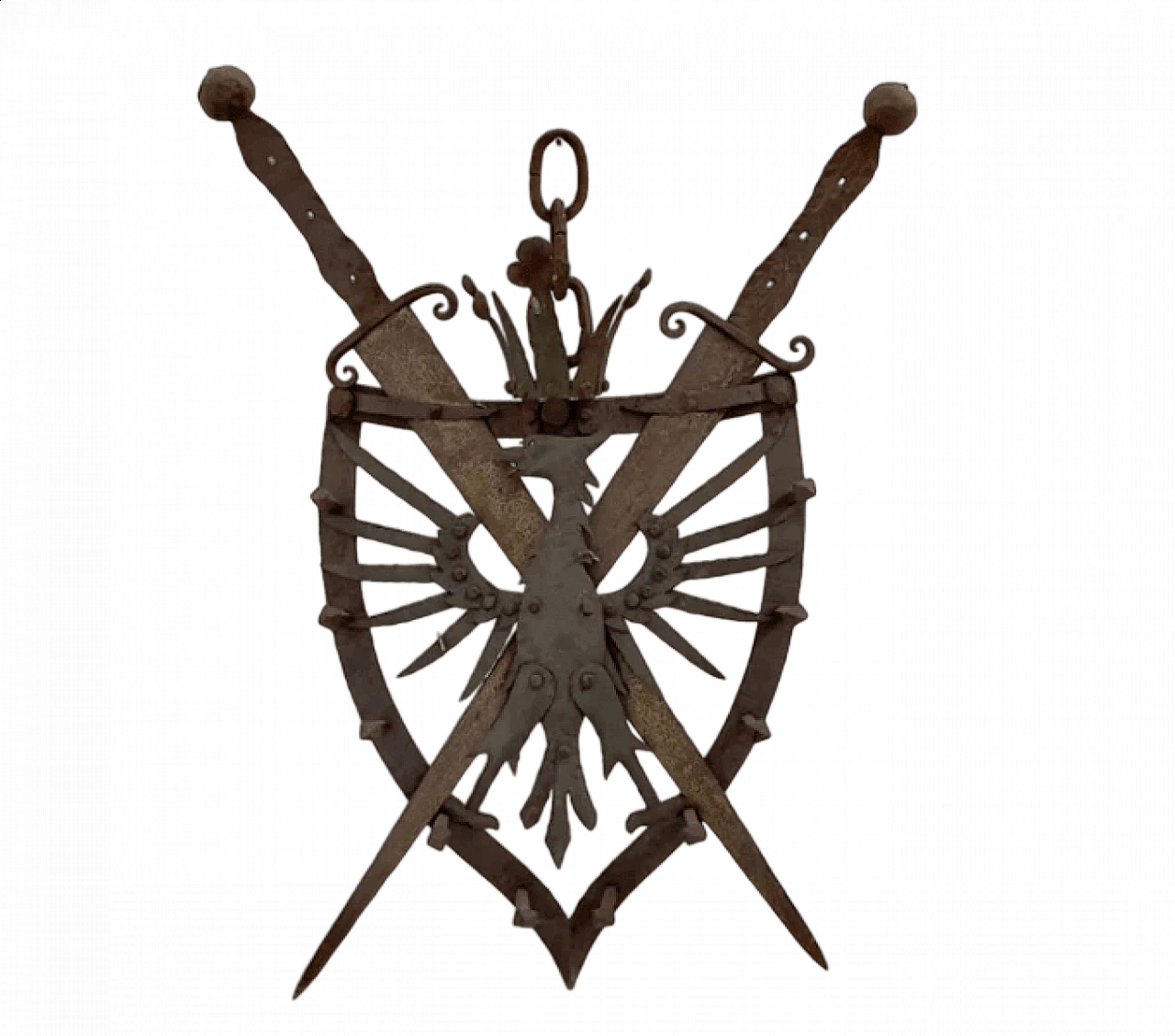 Wrought iron heraldic coat of arms, early 20th century 8