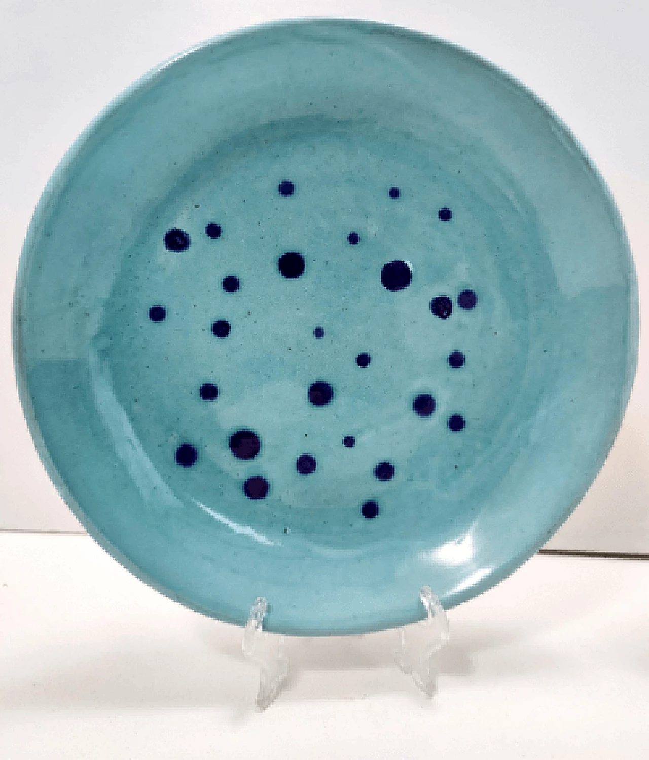 4 Plates in hand-painted and glazed Albisola terracotta, 1960s 8