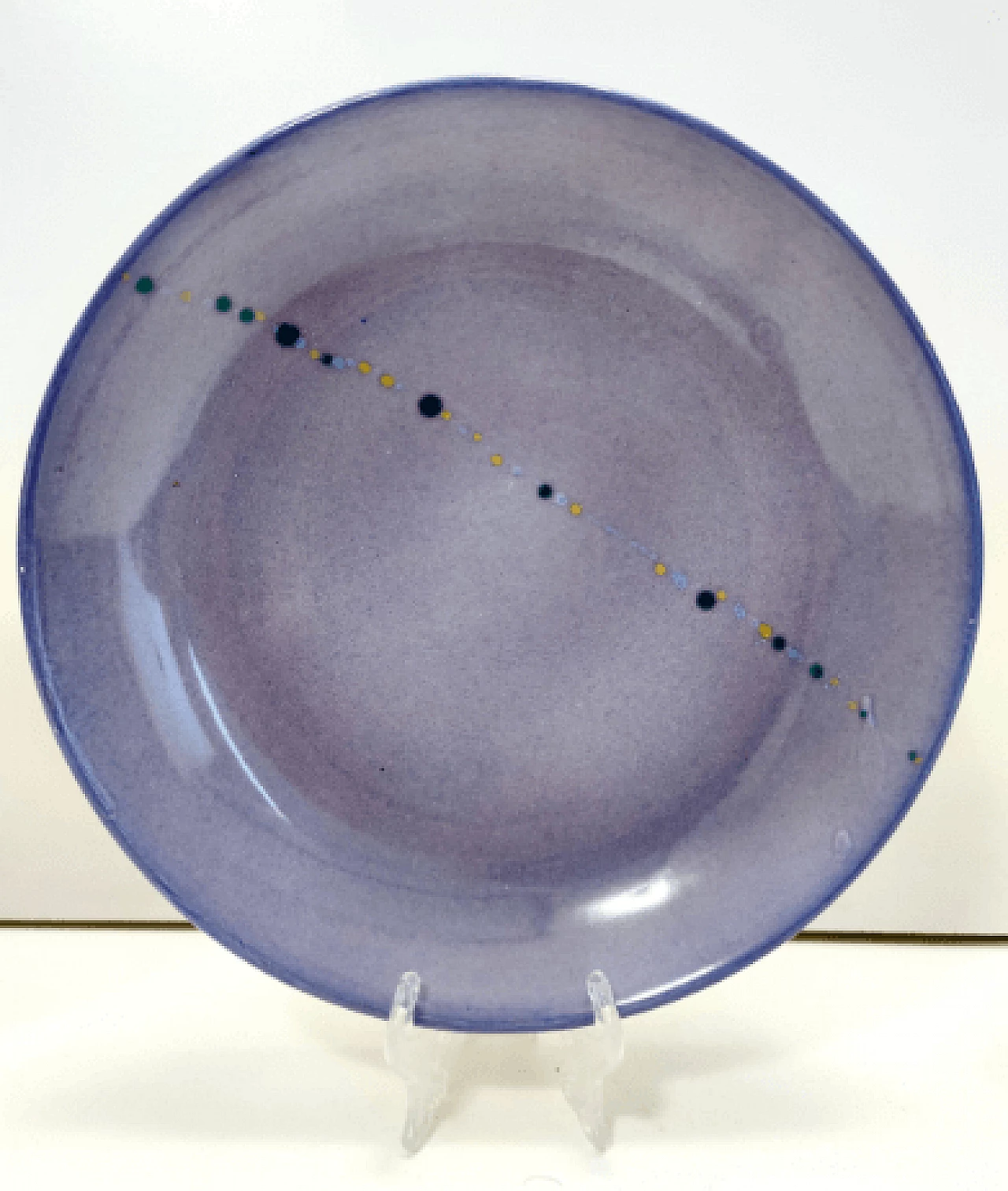 4 Plates in hand-painted and glazed Albisola terracotta, 1960s 10