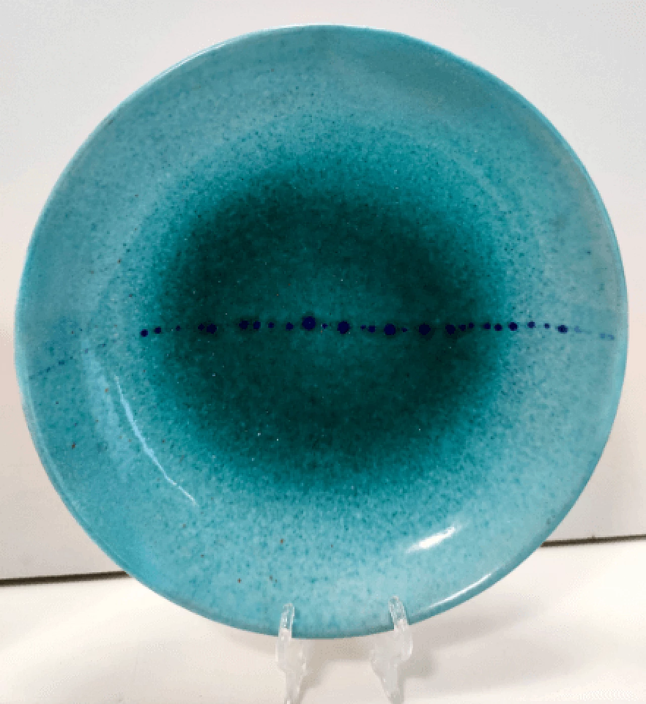 4 Plates in hand-painted and glazed Albisola terracotta, 1960s 12