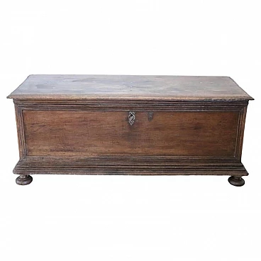 Solid walnut chest, mid-17th century