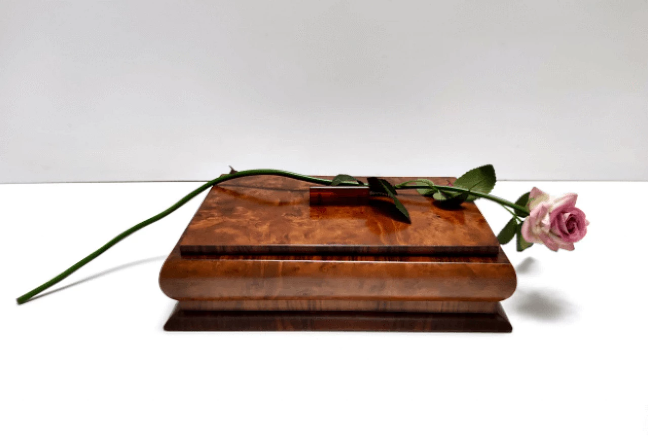 Art Deco walnut and walnut-root box, 1940s 3