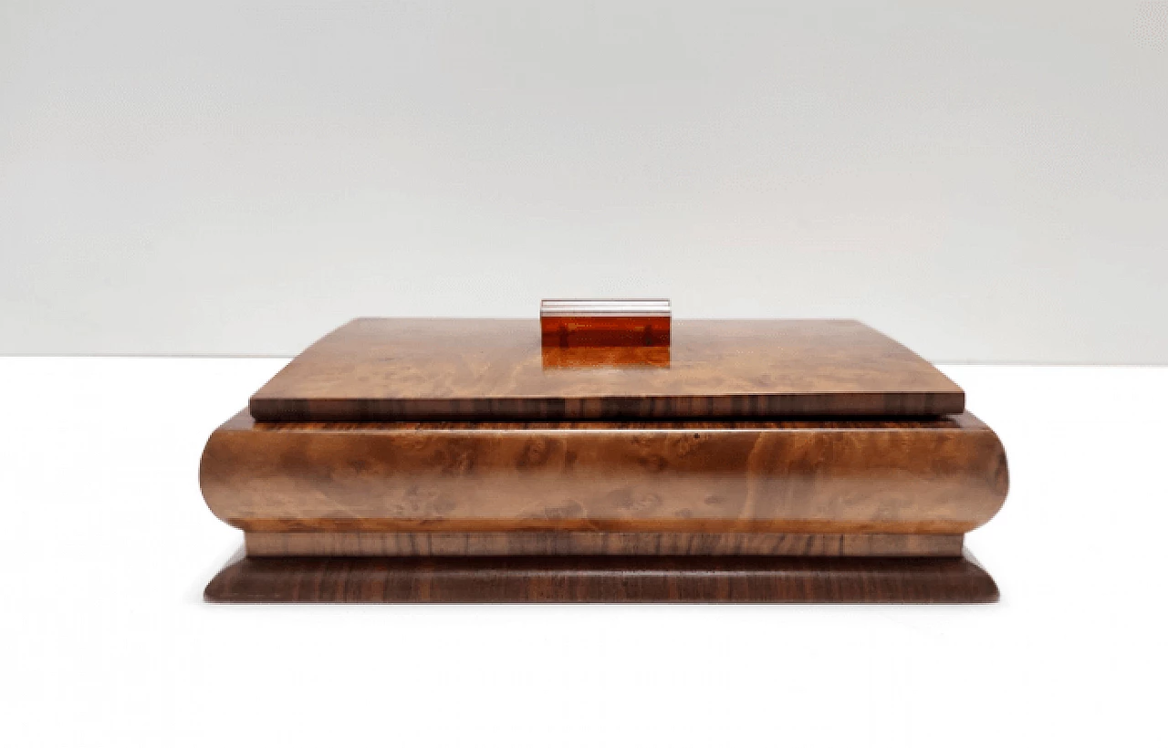 Art Deco walnut and walnut-root box, 1940s 5