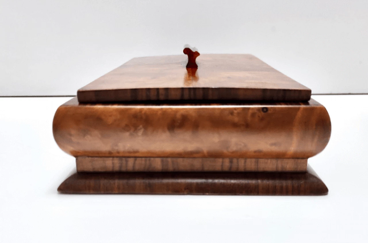 Art Deco walnut and walnut-root box, 1940s 6