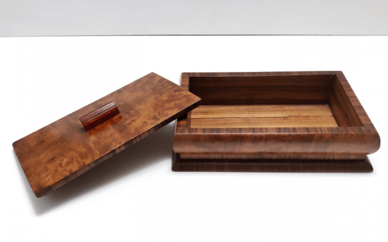 Art Deco walnut and walnut-root box, 1940s 7