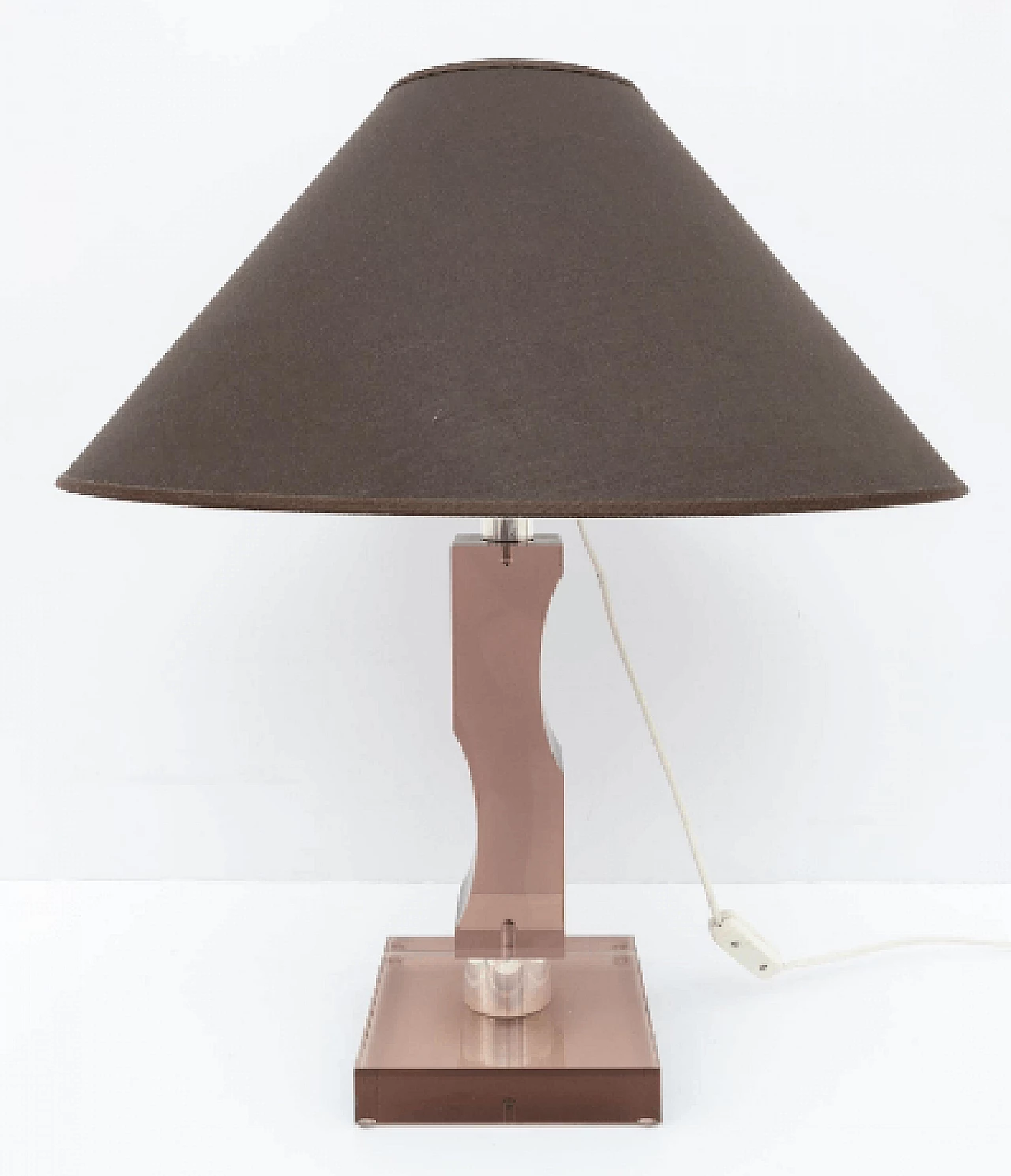 Lampada da tavolo in plexiglass e argento, anni '70 6