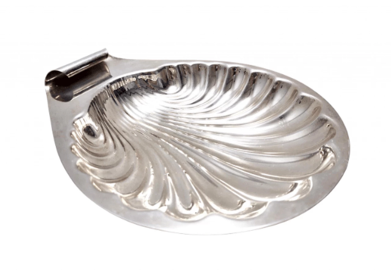 Silver-plated brass shell center piece by Lino Sabattini, 1970s 1