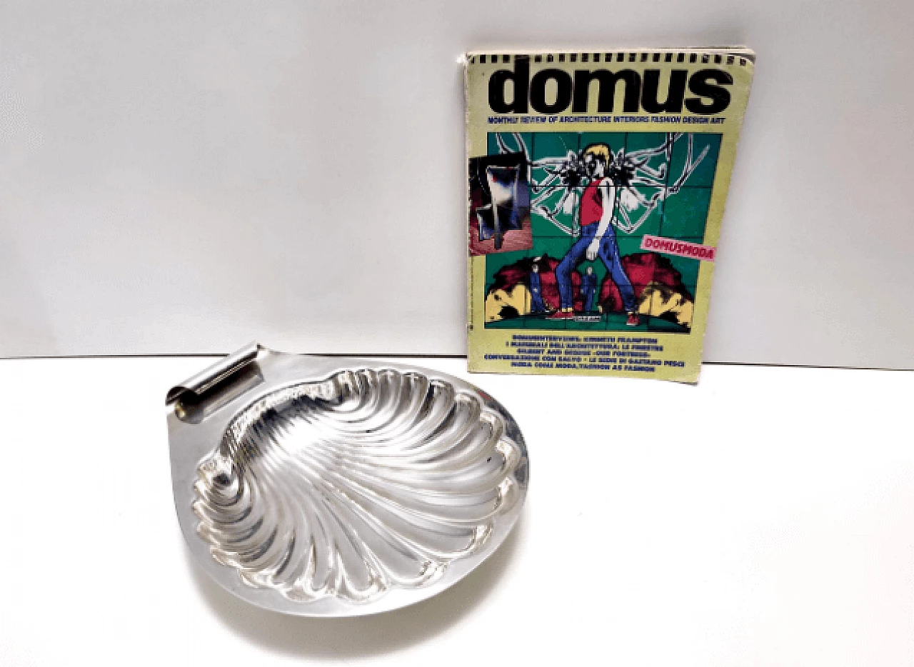 Silver-plated brass shell center piece by Lino Sabattini, 1970s 2