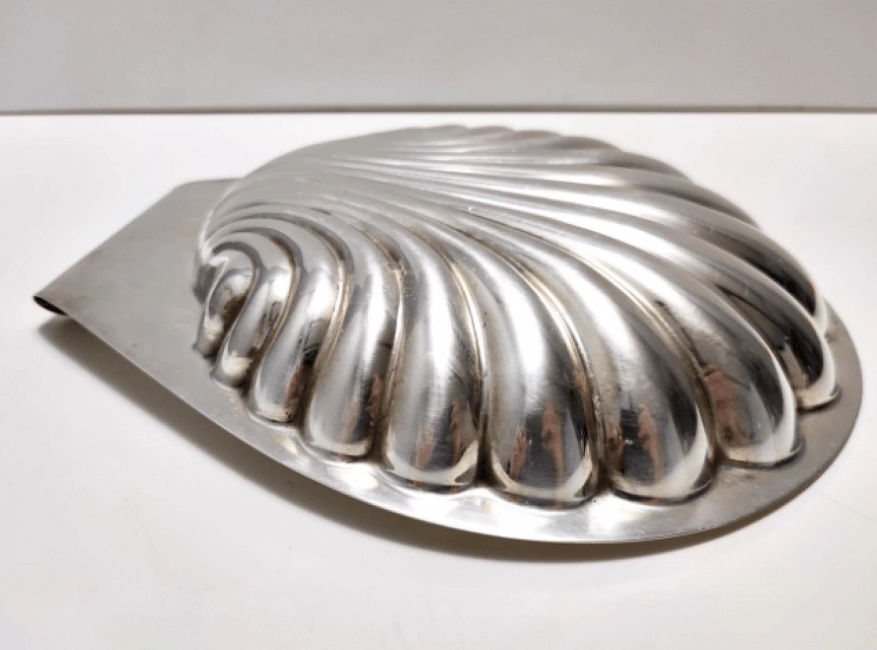 Silver-plated brass shell center piece by Lino Sabattini, 1970s 9