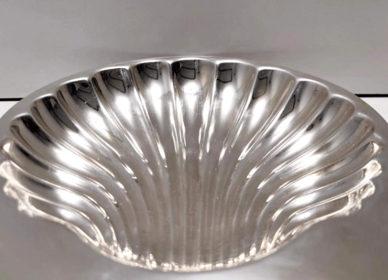 Silver-plated brass shell center piece by Lino Sabattini, 1970s 10