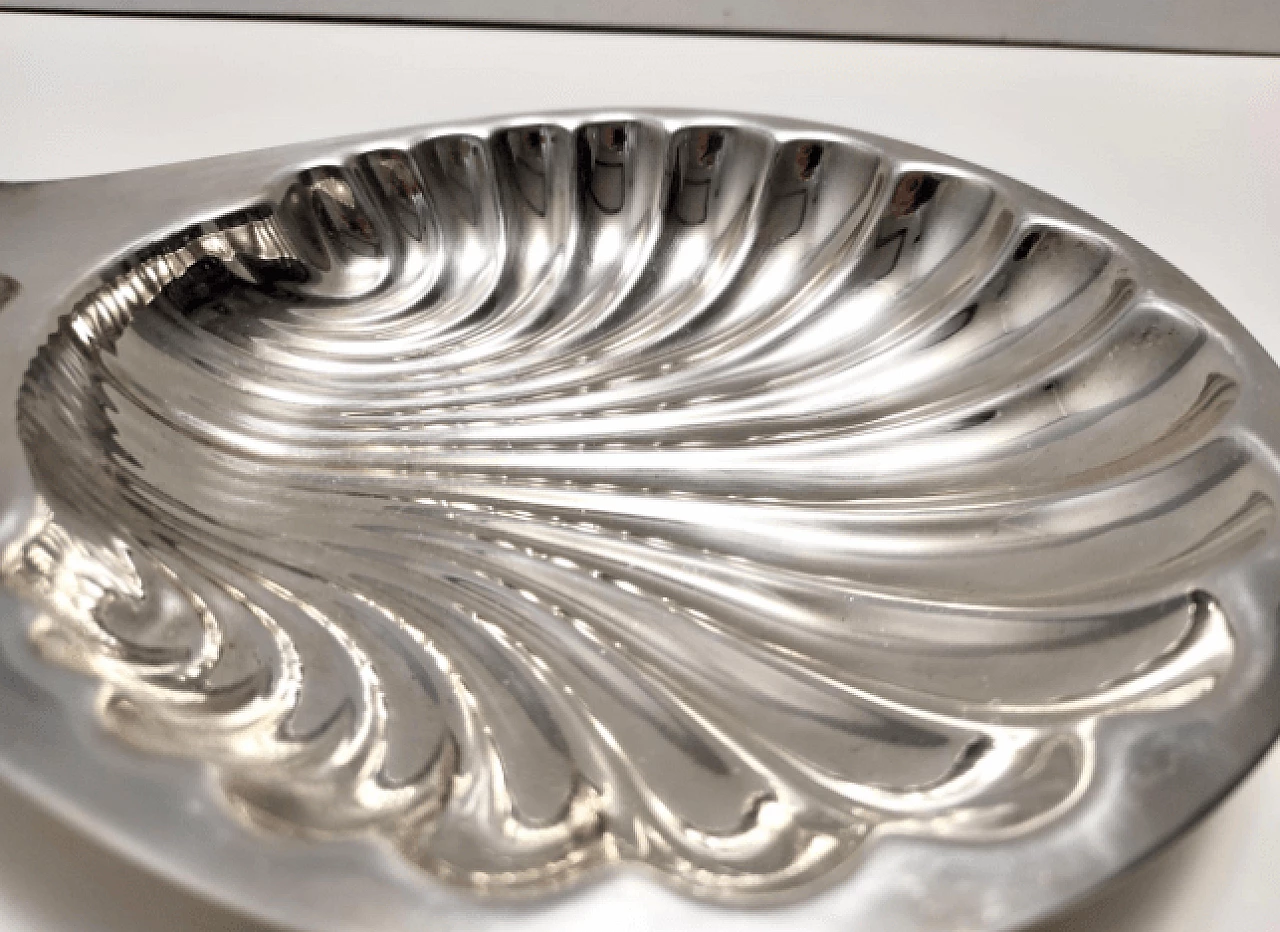 Silver-plated brass shell center piece by Lino Sabattini, 1970s 11