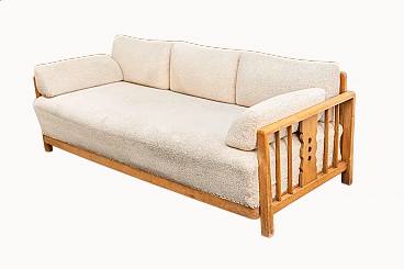 Elm sofa bed 1590 by Fritz Hansen, 1940s
