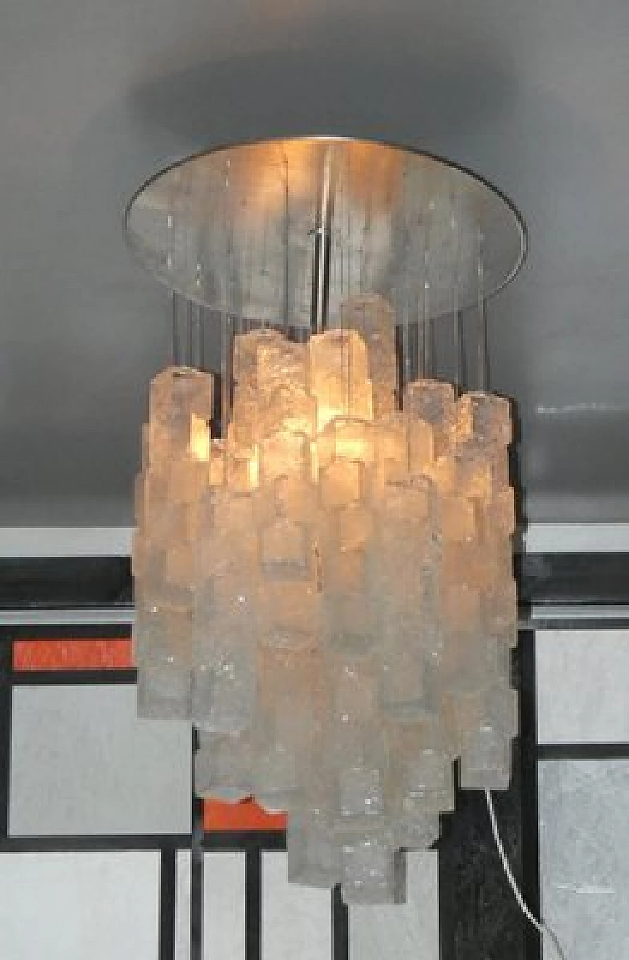 Murano glass chandelier by Zeroquattro for Fontana Arte, 1970s 1