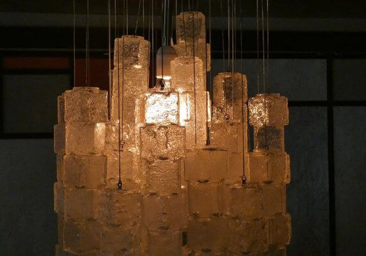 Murano glass chandelier by Zeroquattro for Fontana Arte, 1970s 6