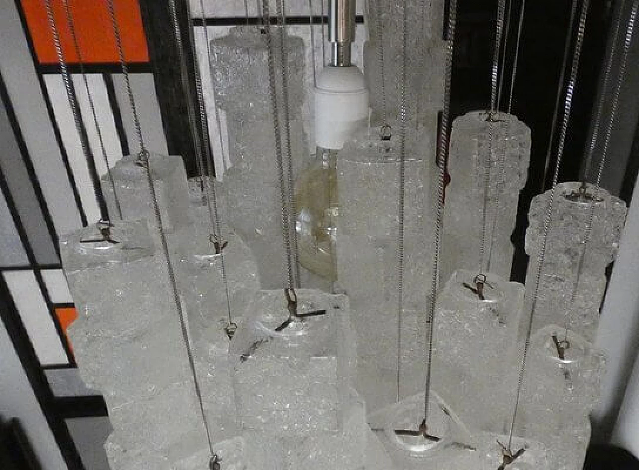 Murano glass chandelier by Zeroquattro for Fontana Arte, 1970s 13