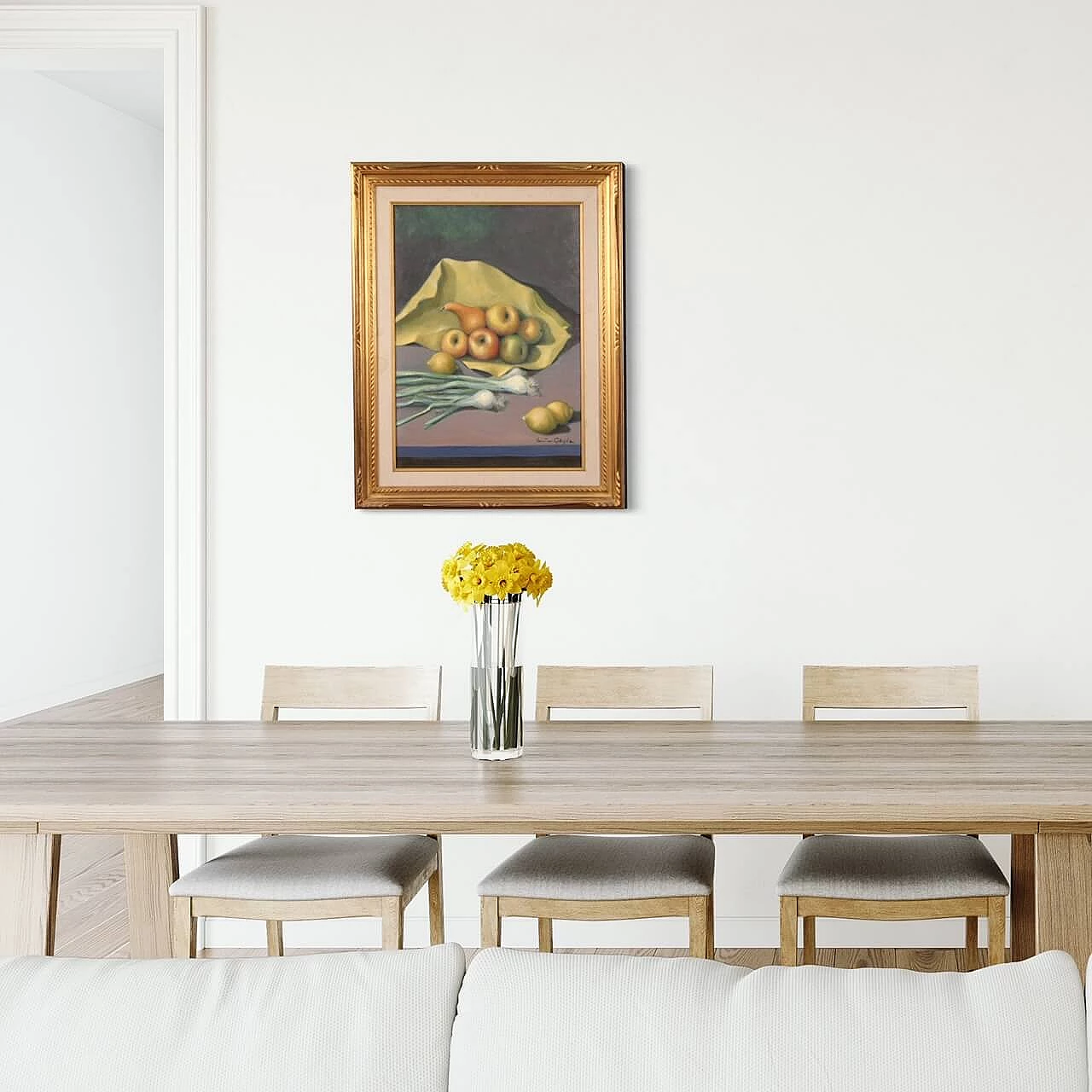 Valentino Ghiglia, still life with fruit and vegetables, oil painting on canvas, 1940s 12