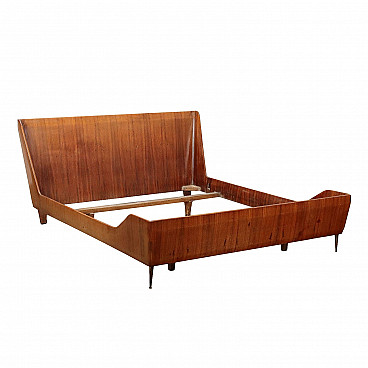 Double bed in exotic wood veneer, 1960s