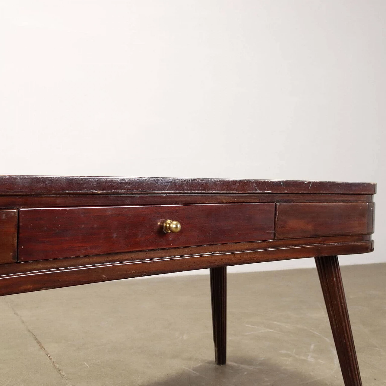 Coffee table in stained mahogany veneer with drawer, 1960s 4