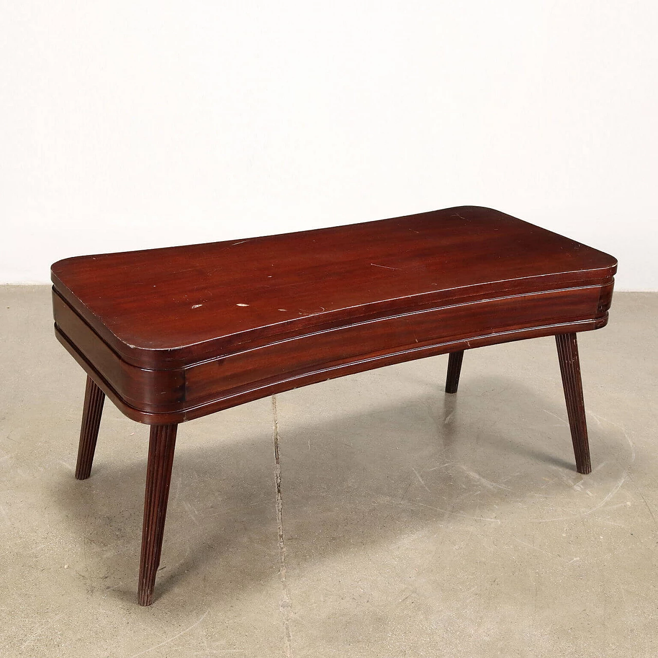 Coffee table in stained mahogany veneer with drawer, 1960s 9