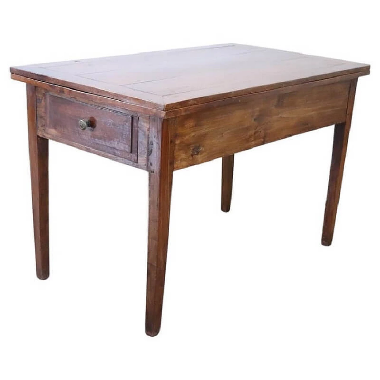 Poplar and cherry wood folding table, 19th century 1