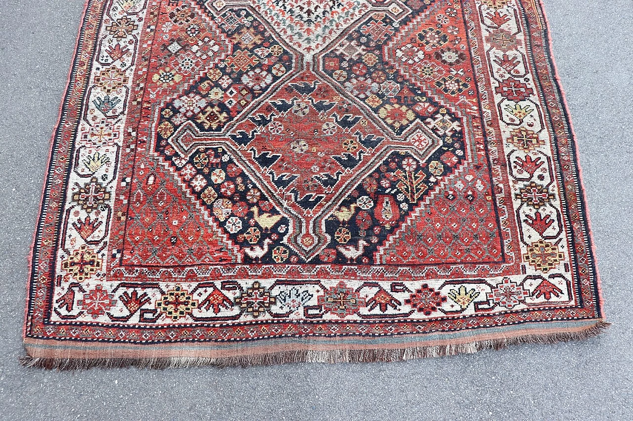 Persian Shiraz wool and cotton carpet, 1950s 2