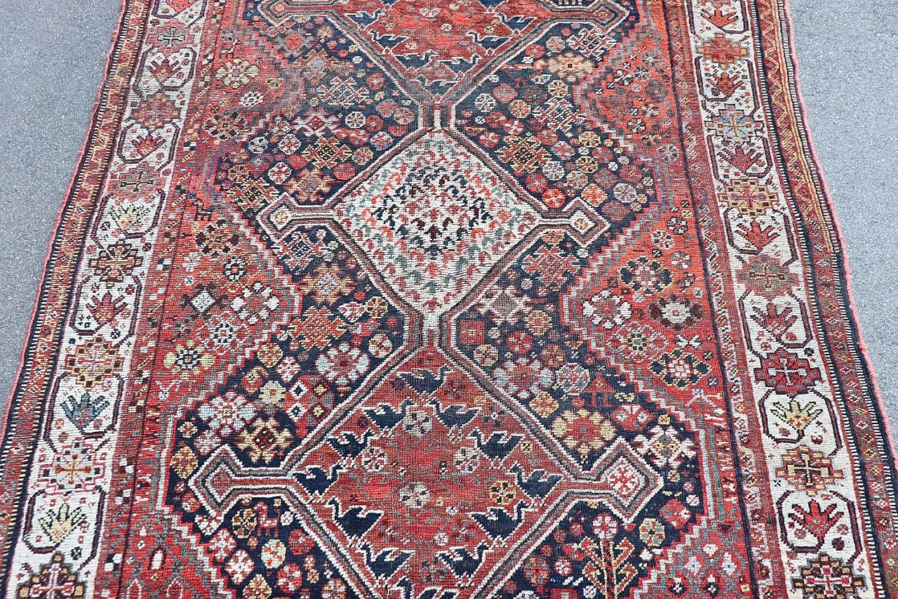 Persian Shiraz wool and cotton carpet, 1950s 3