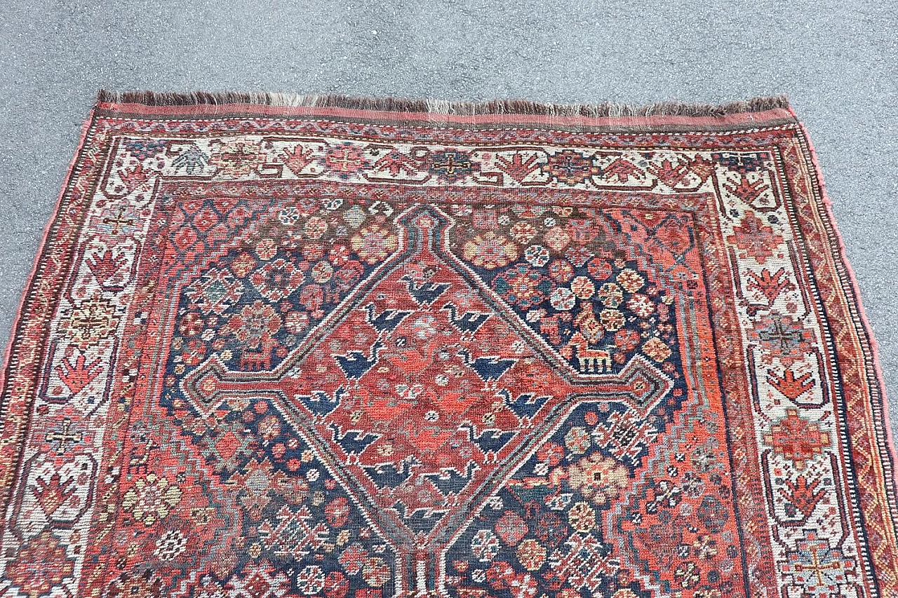 Persian Shiraz wool and cotton carpet, 1950s 4