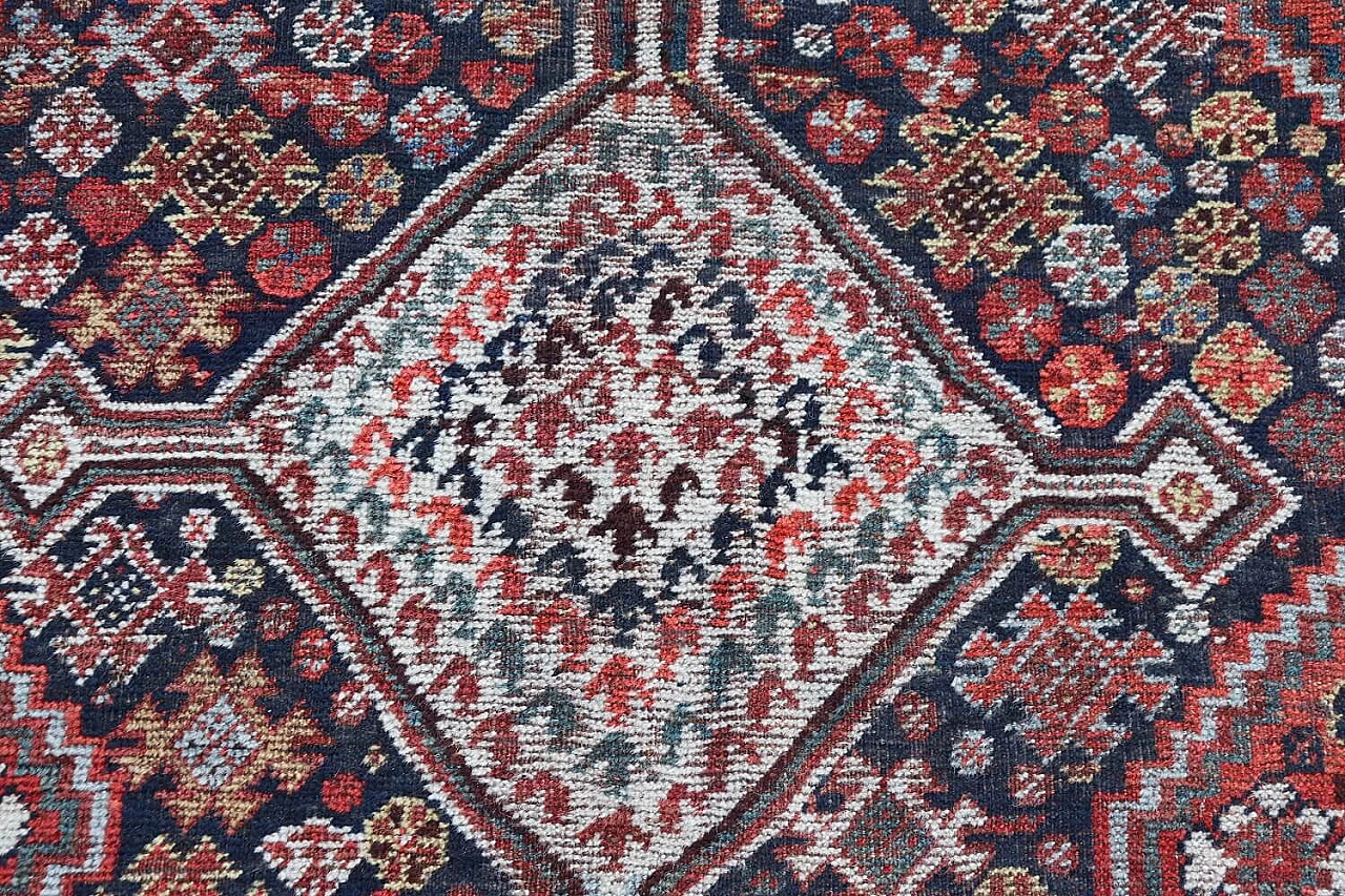 Tappeto persiano Shiraz in lana e cotone, anni '50 6