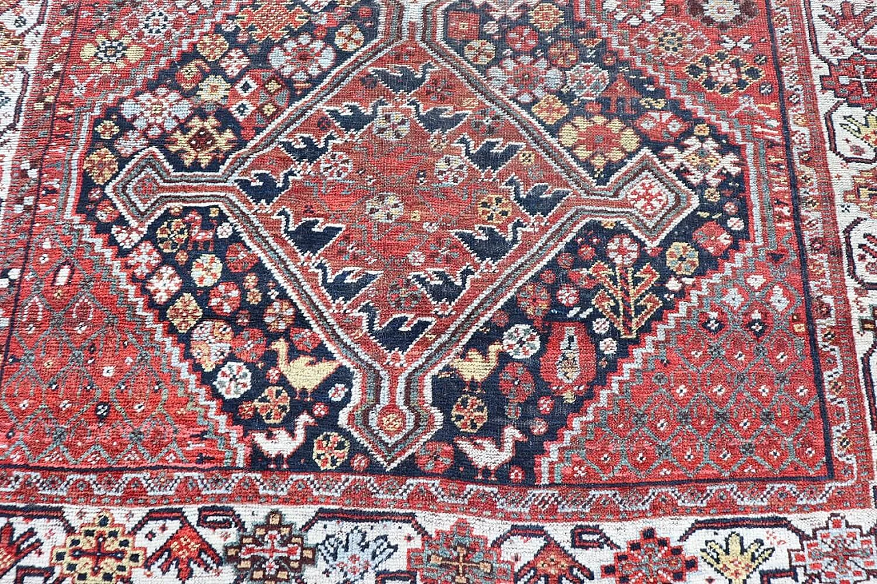 Persian Shiraz wool and cotton carpet, 1950s 7
