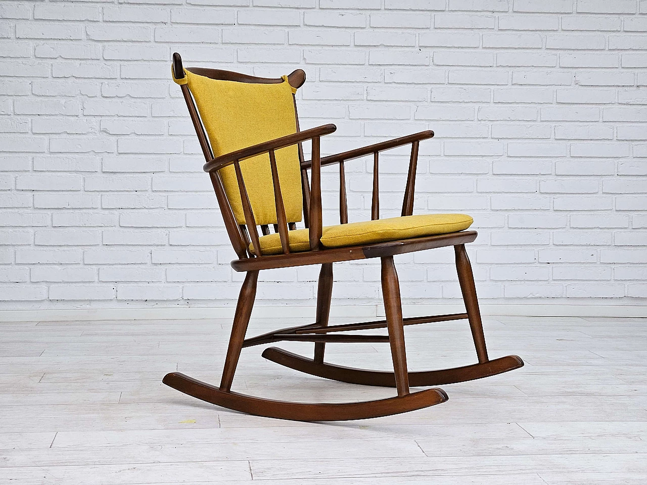 Danish beech and wool rocking chair by Farstrup Stolefabrik, 1960s 1