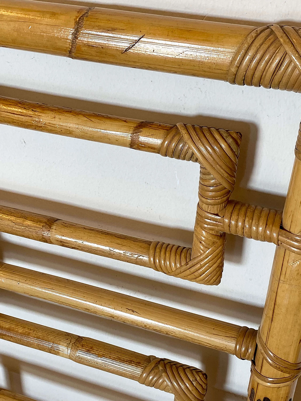 Testiera per letto in vimini e bambù nello stile di Vivai del Sud, anni '70 3