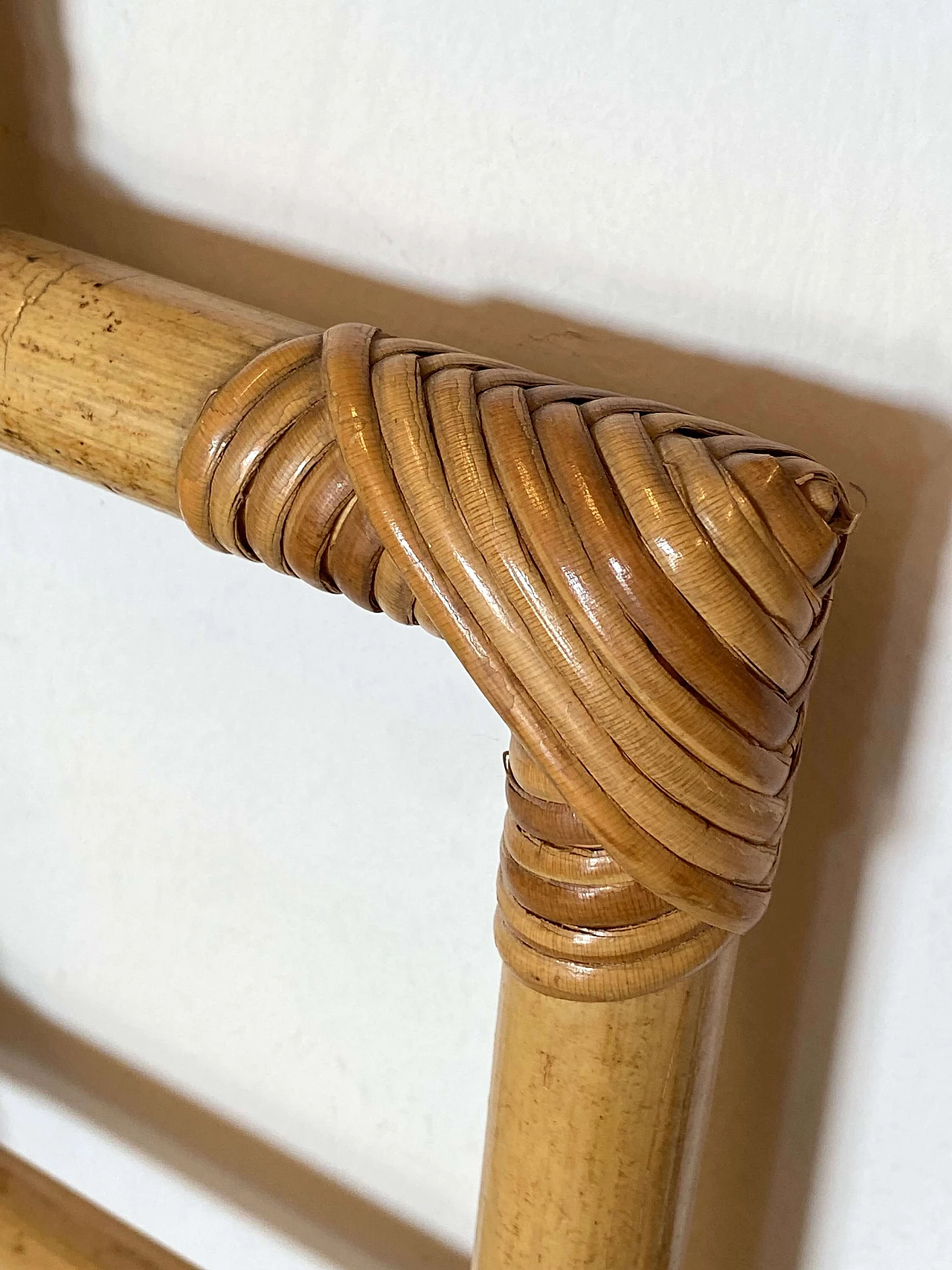 Testiera per letto in vimini e bambù nello stile di Vivai del Sud, anni '70 4