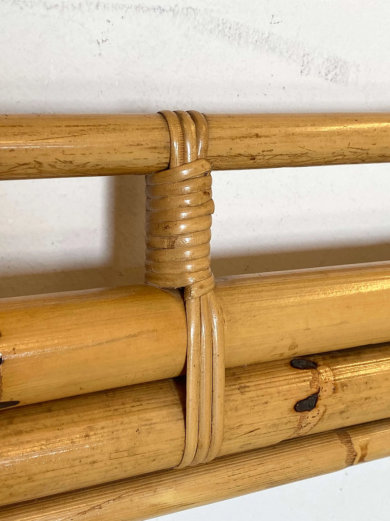 Testiera per letto in vimini e bambù nello stile di Vivai del Sud, anni '70 5